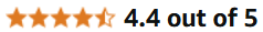 Amazon rating of 4.4 out of 5