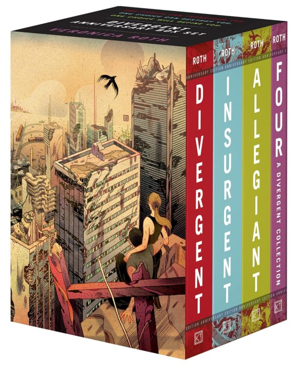 The Divergent Anniversary 4-Book Box Set by Veronica Roth is a must-have for fans of the dystopian series and newcomers alike. This special edition includes all three books in the Divergent trilogy – Divergent, Insurgent, and Allegiant – along with the companion novel, Four.