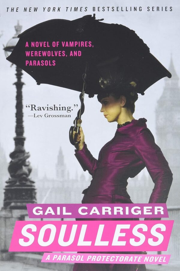 Soulless by Gail Carriger - Buffy meets Jane Austen in the first book of this wickedly funny NYT bestselling series about a young woman whose brush with the supernatural leads to a deadly investigation of London's high society.