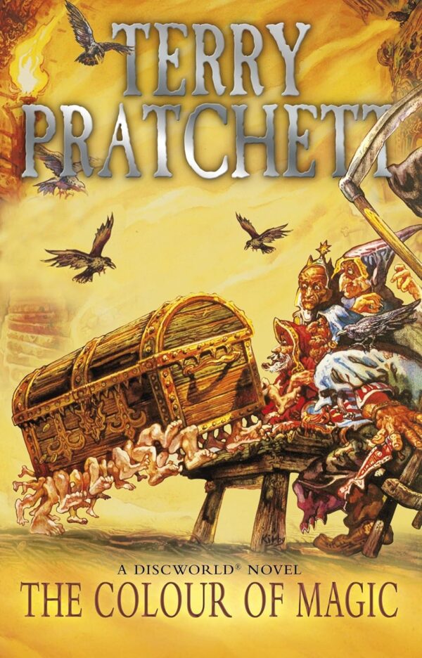 The Colour of Magic Discworld Novel 1 As the first installment in the legendary Discworld series, this novel introduces readers to a flat world balanced on the backs of four giant elephants, who themselves stand atop the great cosmic turtle, Great A'Tuin.