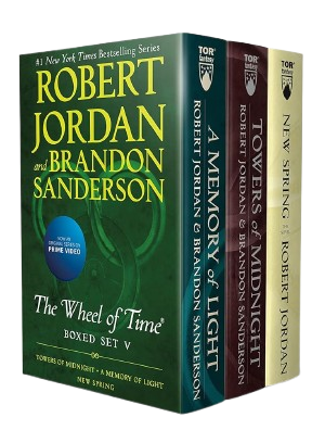 The Wheel of Time Premium Boxed Set V is a treasure trove for epic fantasy lovers, containing Towers of Midnight, A Memory of Light, and the prequel New Spring.